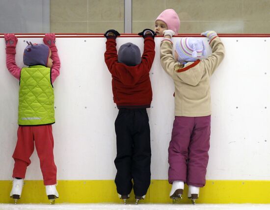 Young figure skaters at Strogino Sports Center