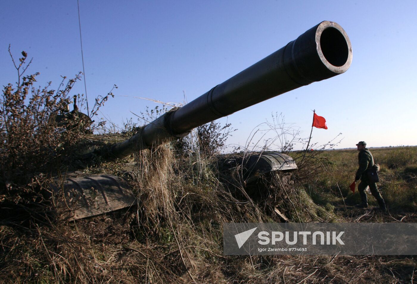 Tank drills of Baltic Fleet coastal troops