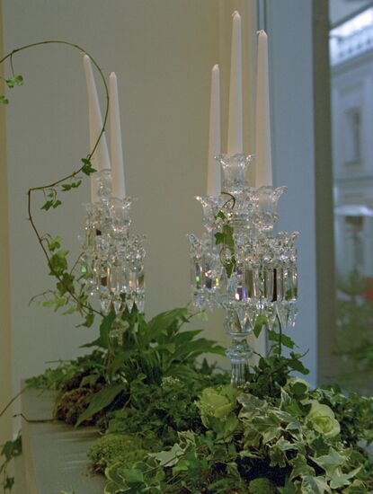 An exhibition of crystal glassware by the "Baccarat" company