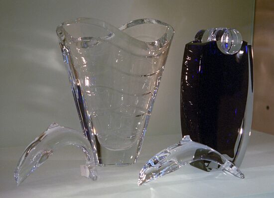 An exhibition of crystal glassware by the "Baccarat" company