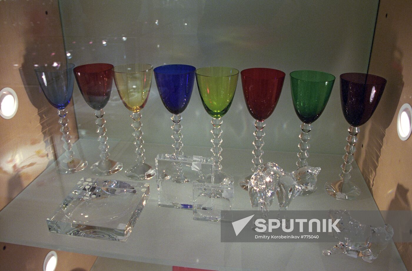 An exhibition of crystal glassware by the "Baccarat" company