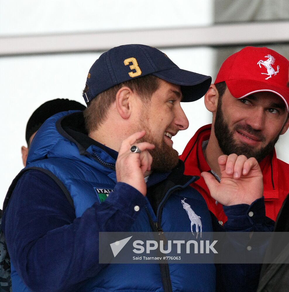 Ramzan Kadyrov at horse race on Putin's birthday