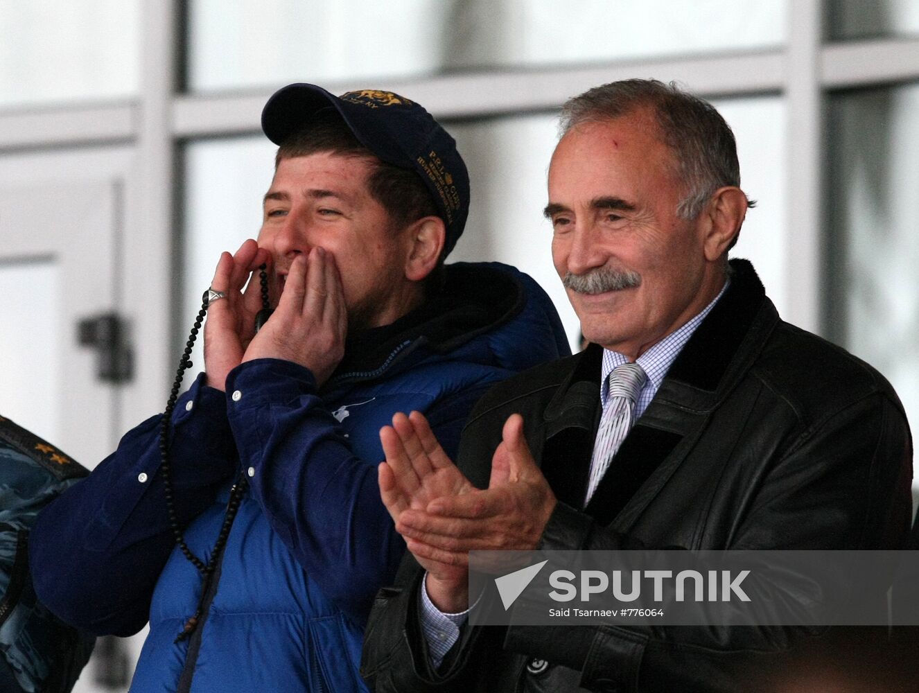 Ramzan Kadyrov at horse race on Putin's birthday