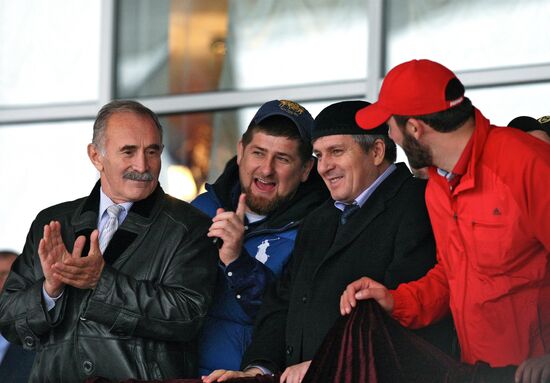 Ramzan Kadyrov at horse race on Putin's birthday