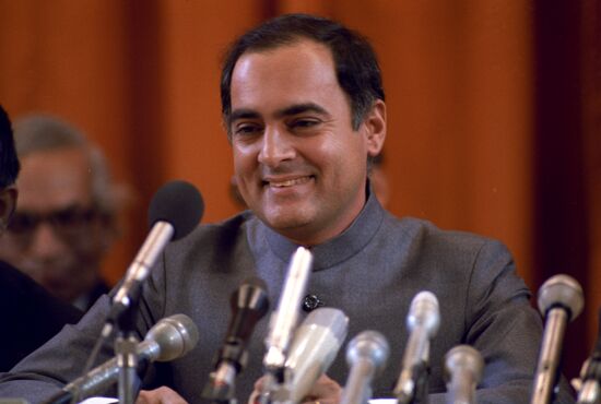 Indian Prime Minister Rajiv Gandhi