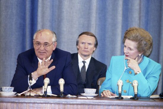 Mikhail Gorbachev and Margaret Thatcher