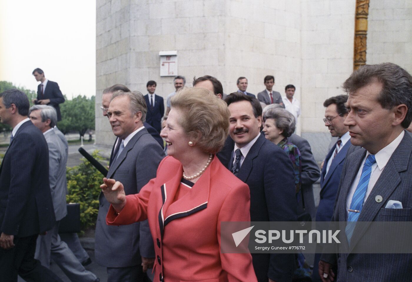 British Prime Minister Margaret Thatcher visiting Kiev