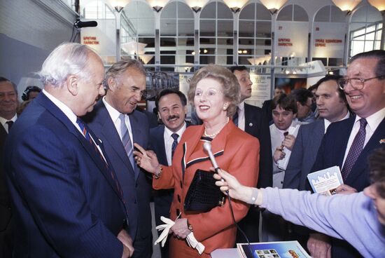 British Prime Minister Margaret Thatcher visiting Kiev