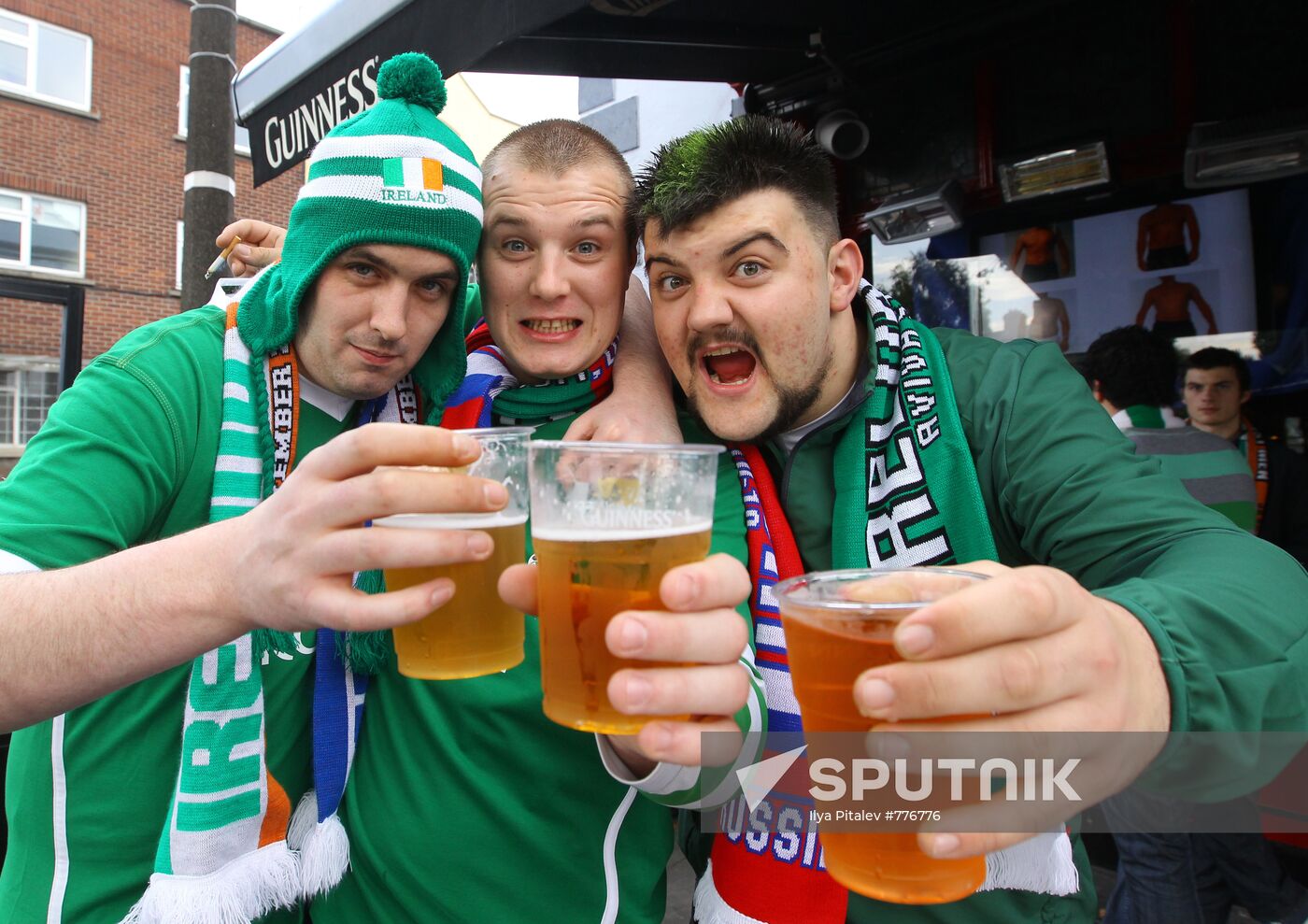 Dublin before a match between Ireland and Russia