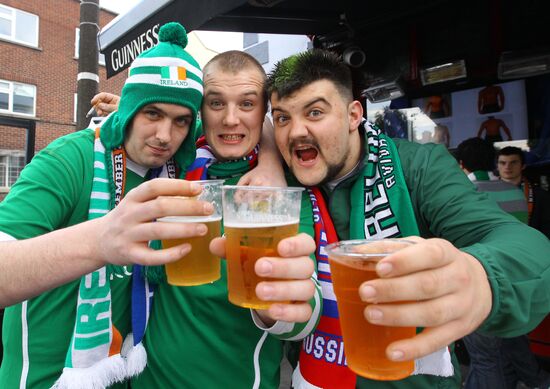 Dublin before a match between Ireland and Russia