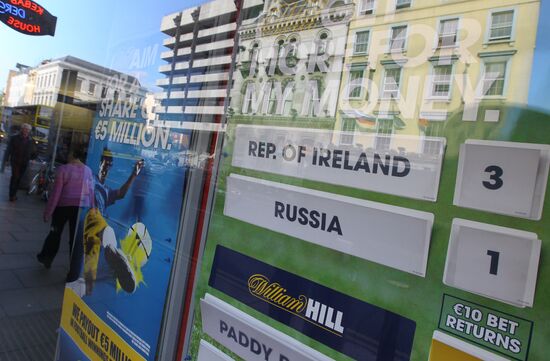 Dublin before a match between Ireland and Russia
