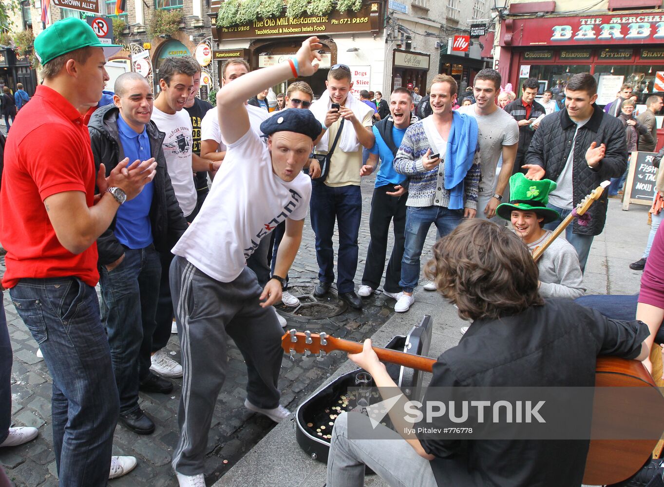 Dublin before a match between Ireland and Russia