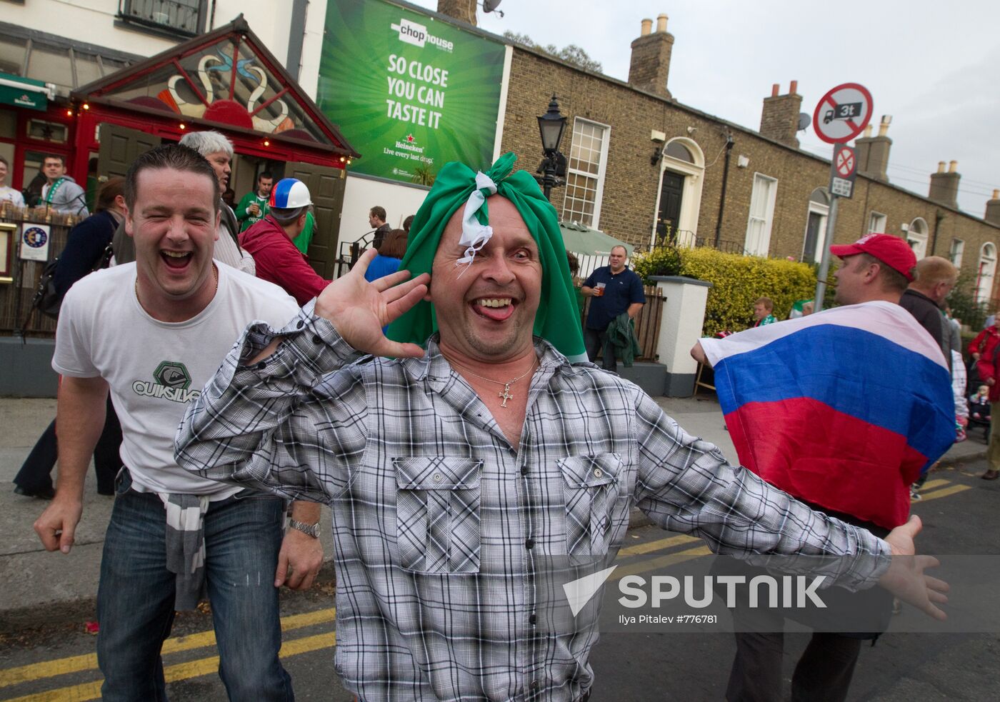 Football fans in Dublin
