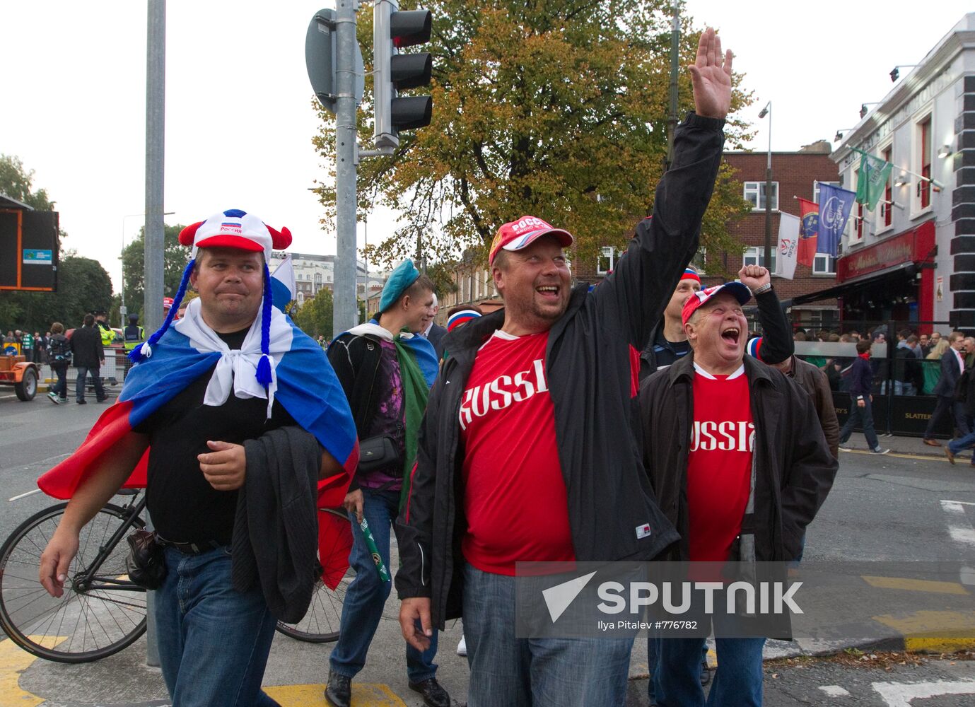 Football fans in Dublin