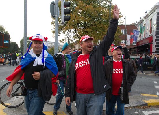 Football fans in Dublin