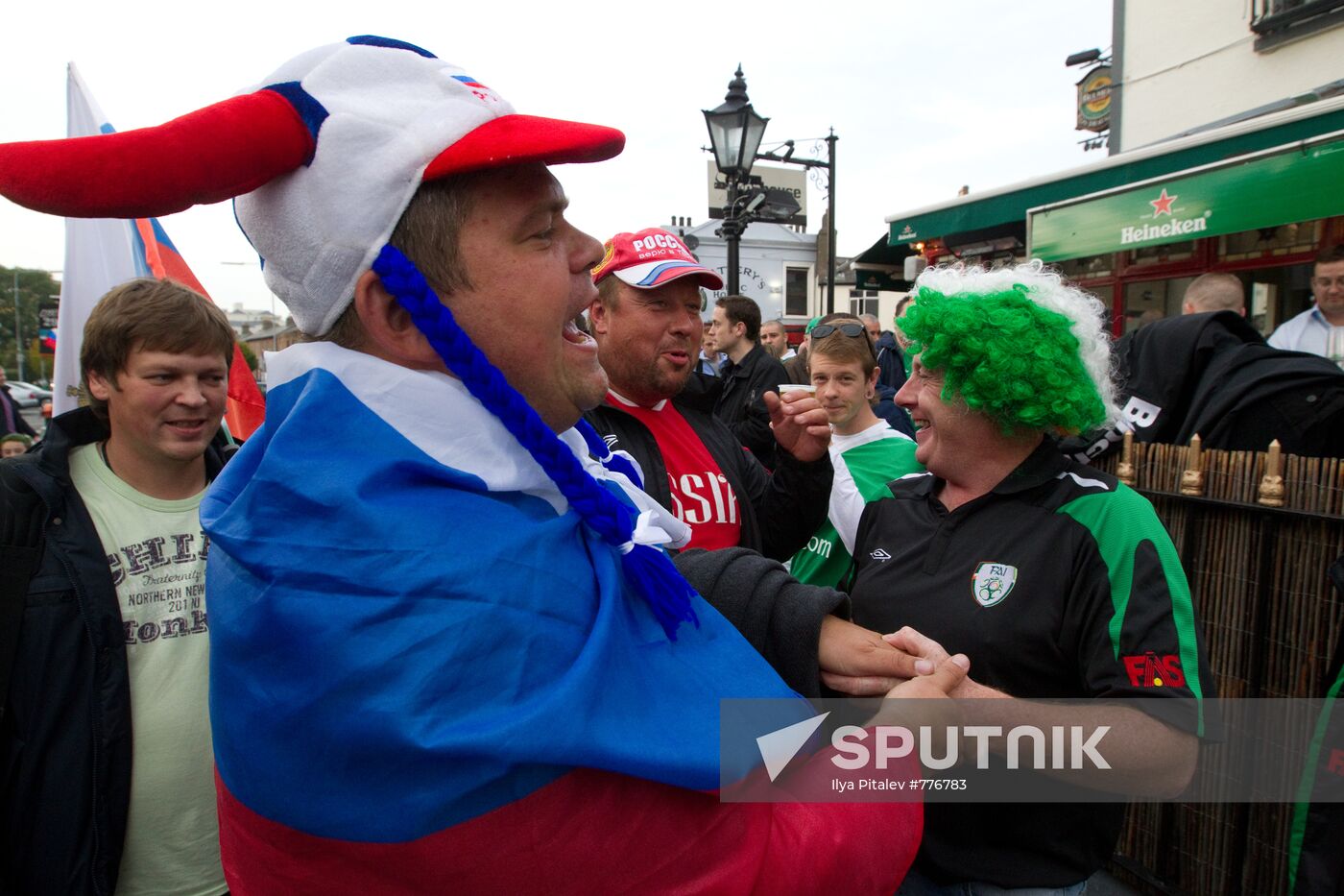 Football fans in Dublin