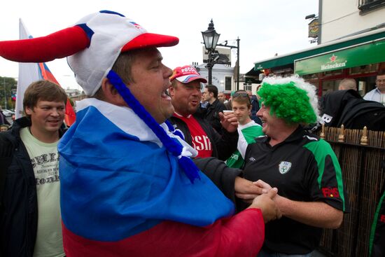 Football fans in Dublin