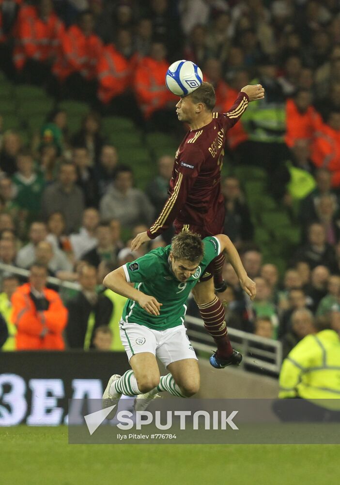 Football. Euro 2012 qualifier. Ireland vs. Russia