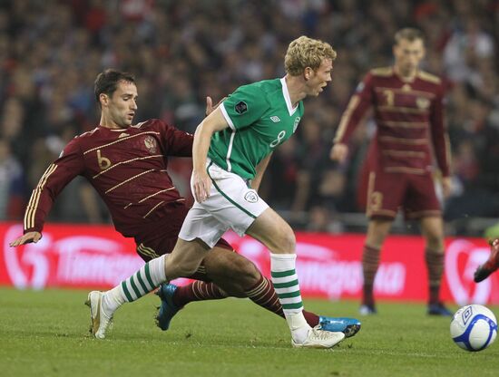 Football. Euro 2012 qualifier. Ireland vs. Russia