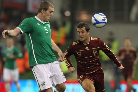 Football. Euro 2012 qualifier. Ireland vs. Russia