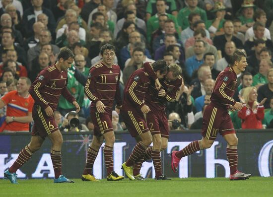 Football. Euro 2012 qualifier. Ireland vs. Russia