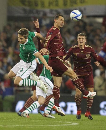 Football. Euro 2012 qualifier. Ireland vs. Russia