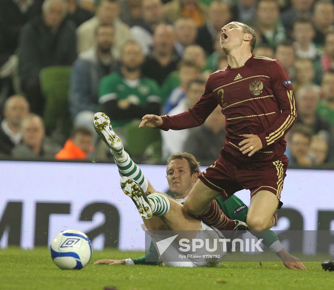 Football. Euro 2012 qualifier. Ireland vs. Russia