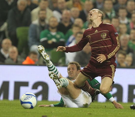 Football. Euro 2012 qualifier. Ireland vs. Russia