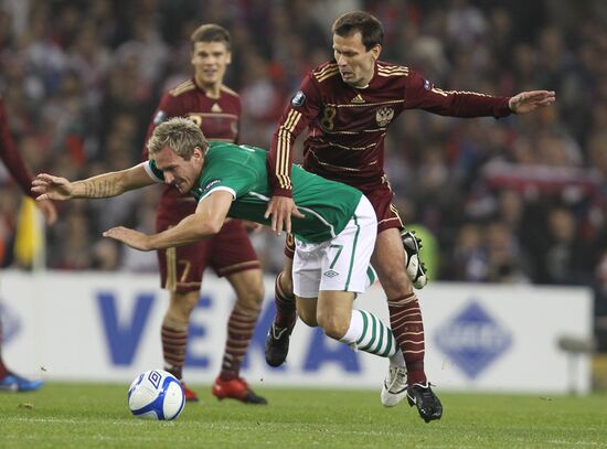 Football. Euro 2012 qualifier. Ireland vs. Russia
