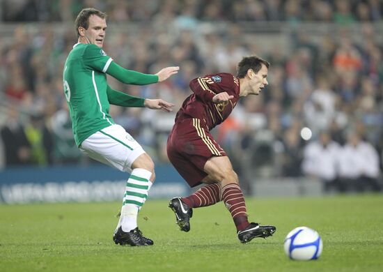 Football. Euro 2012 qualifier. Ireland vs. Russia