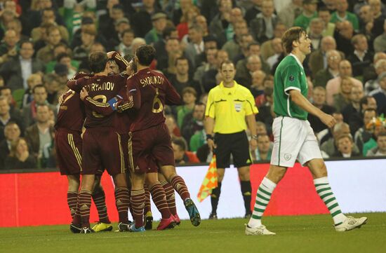 Football. Euro 2012 qualifier. Ireland vs. Russia