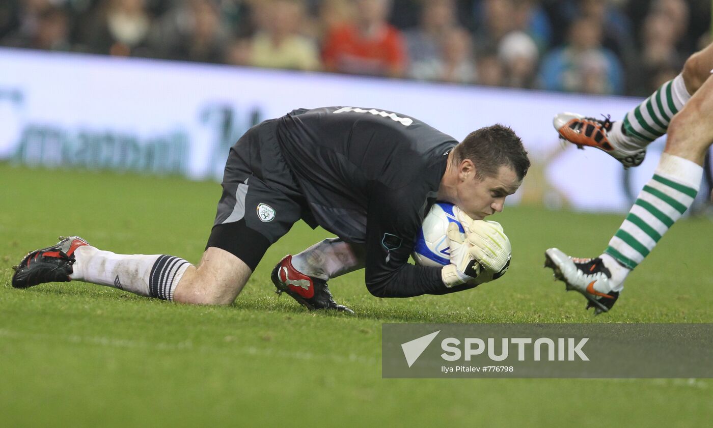 Football. Euro 2012 qualifier. Ireland vs. Russia