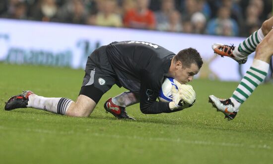 Football. Euro 2012 qualifier. Ireland vs. Russia