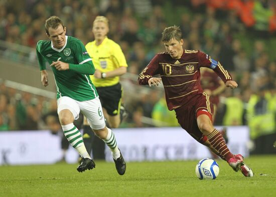 Football. Euro 2012 qualifier. Ireland vs. Russia