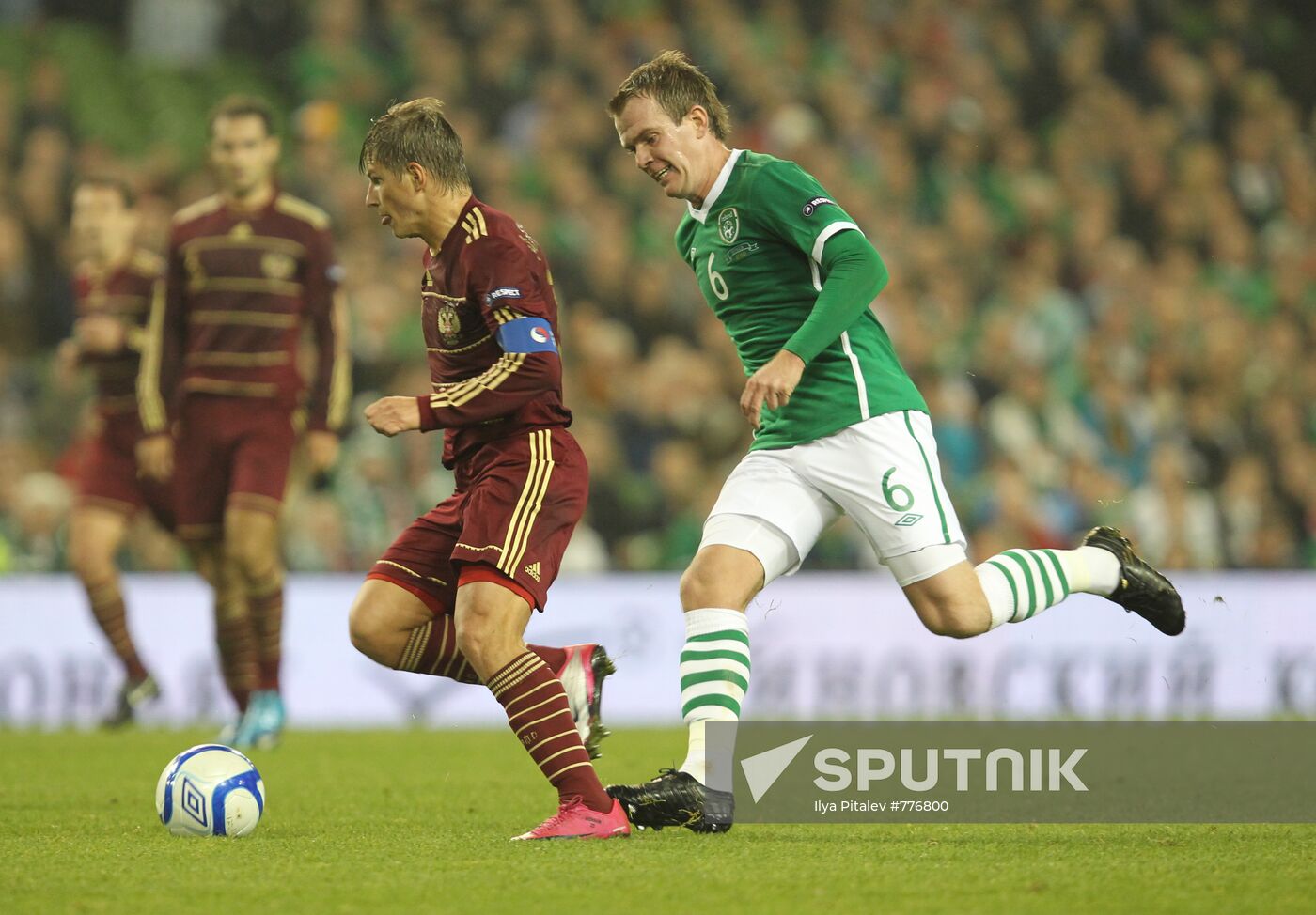 Football. Euro 2012 qualifier. Ireland vs. Russia