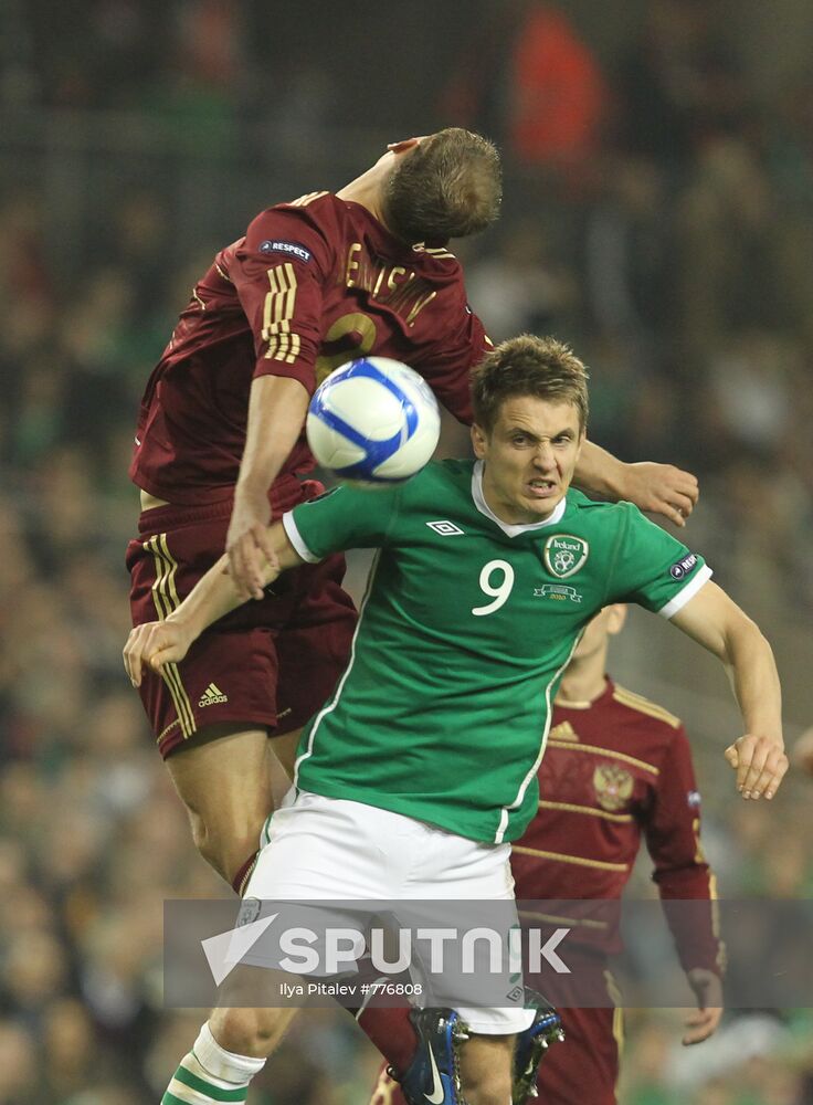 Football. Euro 2012 qualifier. Ireland vs. Russia