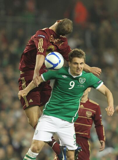 Football. Euro 2012 qualifier. Ireland vs. Russia