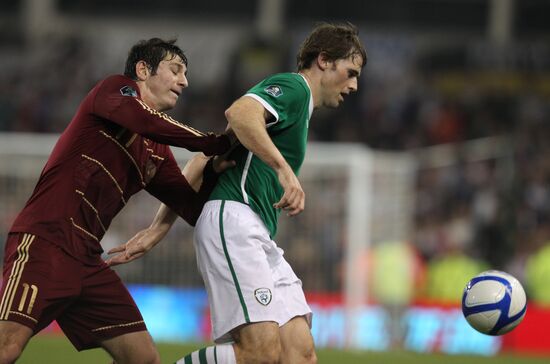 Football. Euro 2012 qualifier. Ireland vs. Russia