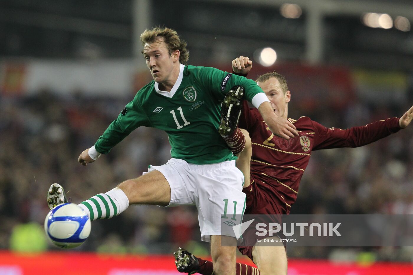 Football. Euro 2012 qualifier. Ireland vs. Russia