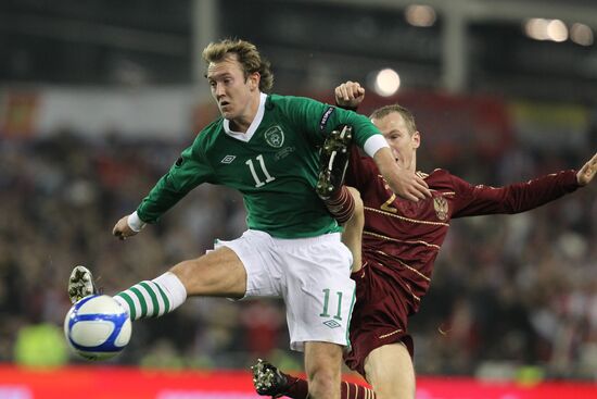 Football. Euro 2012 qualifier. Ireland vs. Russia