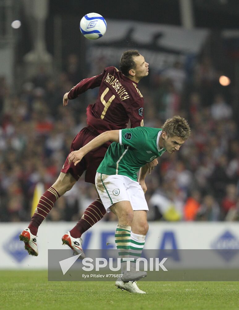 Football. Euro 2012 qualifier. Ireland vs. Russia