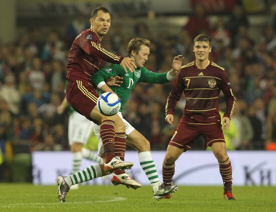 Football. Euro 2012 qualifier. Ireland vs. Russia