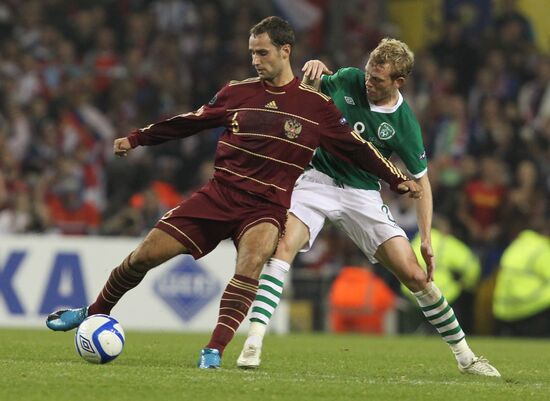 Football. Euro 2012 qualifier. Ireland vs. Russia