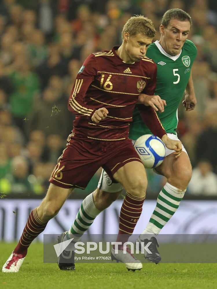 Football. Euro 2012 qualifier. Ireland vs. Russia