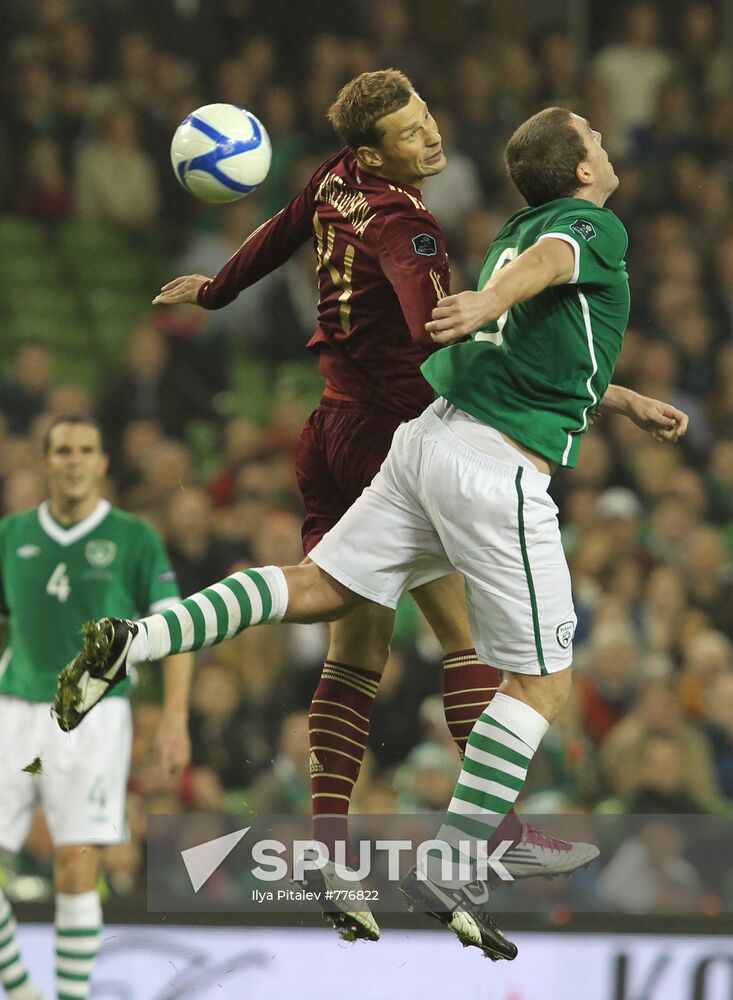 Football. Euro 2012 qualifier. Ireland vs. Russia