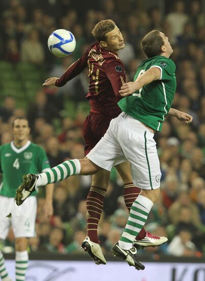 Football. Euro 2012 qualifier. Ireland vs. Russia