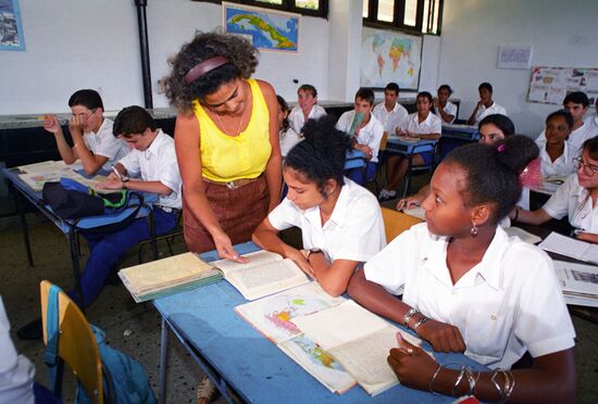 Lesson in Cuban school