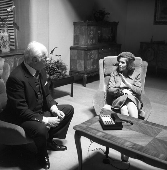 Actors Curd Jürgens and Claude Jade