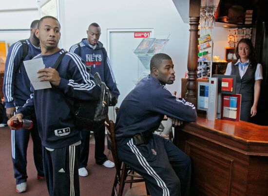 New Jersey Nets players arrive in Moscow