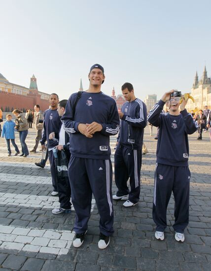 New Jersey Nets basketball team visits Red Square